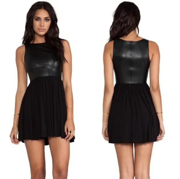 Bailey 44 Dresses | Bailey44 Faux Leather Dress, Size Xs | Color: Black | Size: Xs | Morganrene7's Closet